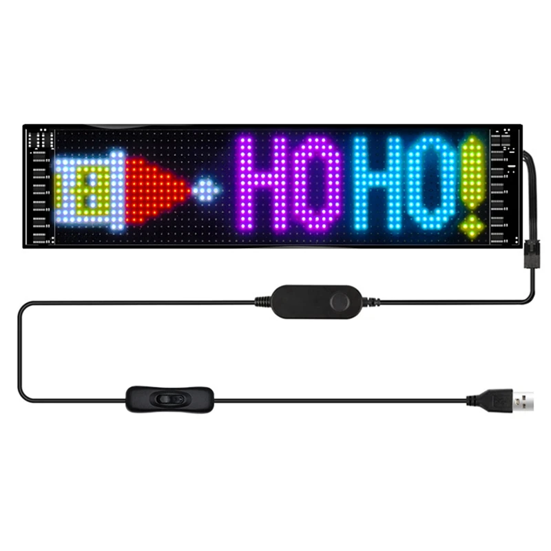 LED Pixel Panel,USB 5V Flexible LED Module RGB Scrolling Text Animation Display,Bluetooth APP,16X32 LEDs 7x17CM