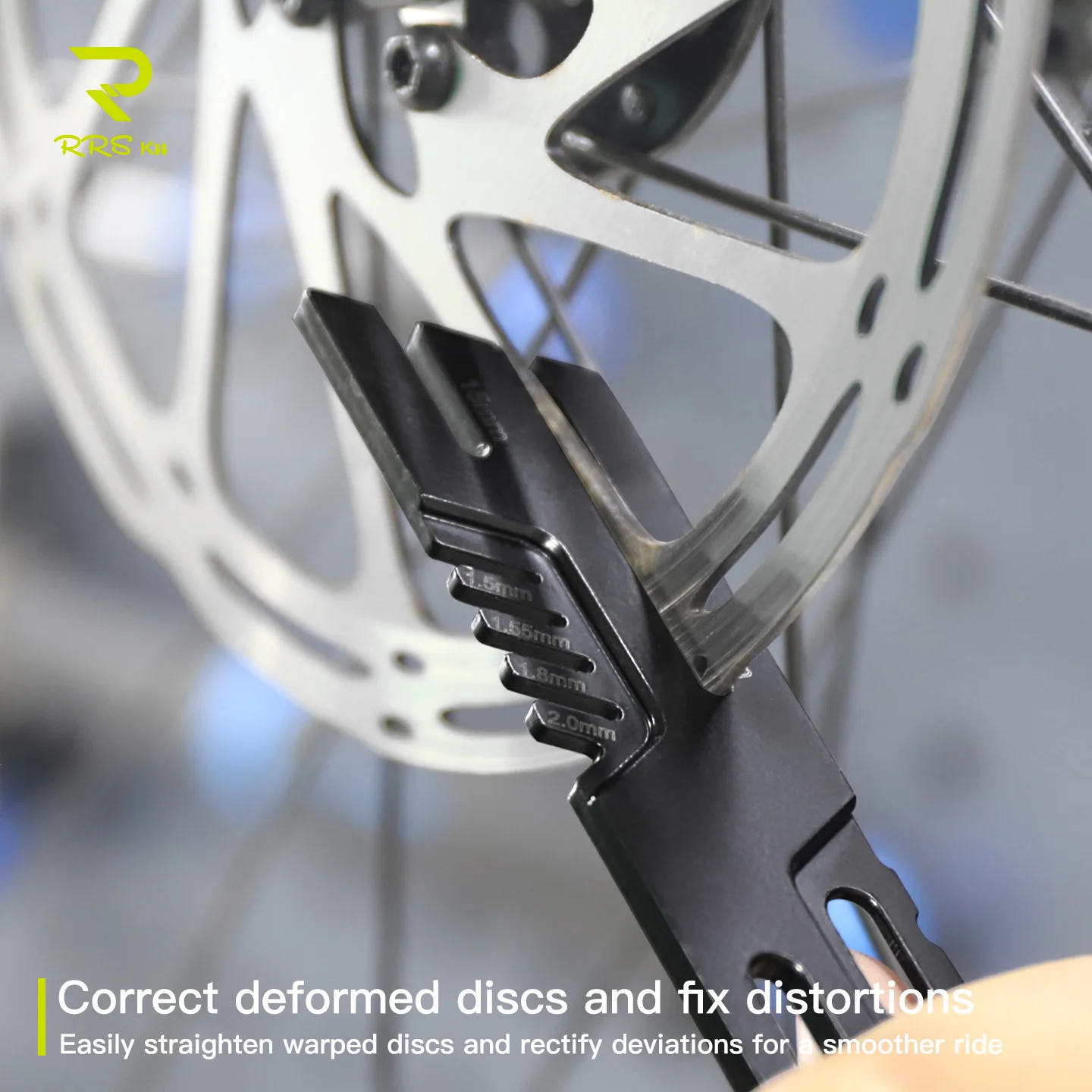 RRSKIT Bicycle Disc Brake Disc Rotor Multifunctional Correction Wrench Bike Disc Rotor Truing Fork Tool Disc Runout Gague Wrench