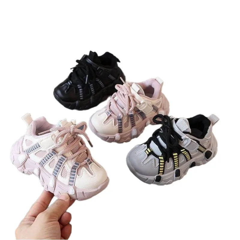 

2026 Autumn new Kids sports shoes girls' leather fashionable casual running shoes boys' babies' outdoor trendy hiking shoes