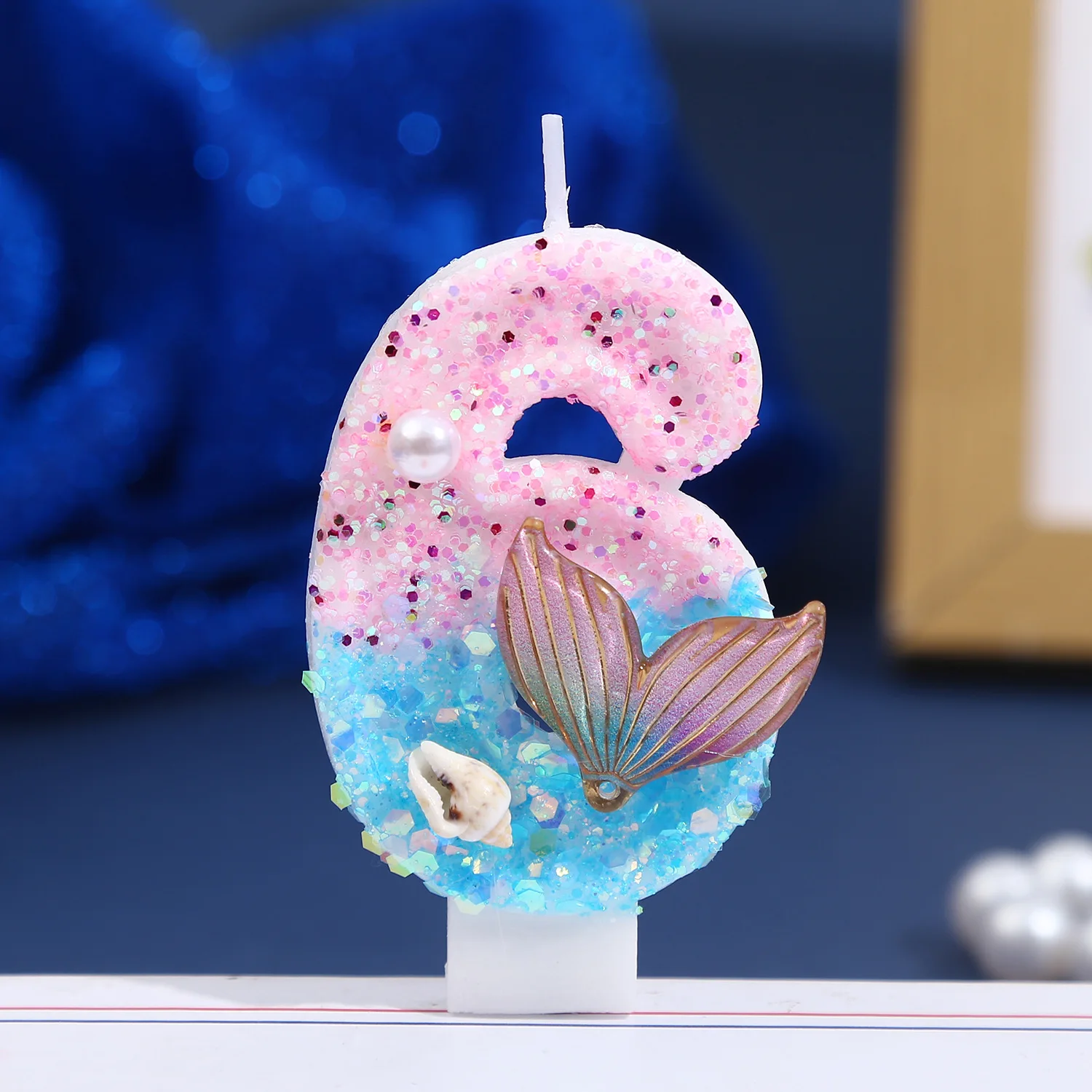 Digital birthday candle party decoration birthday fishtail candle pink gradual change creativity
