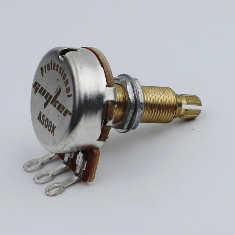 1 Piece GUYKER A250K Brass Split /A500K Brass Long Shaft Potentiometer For Electric Guitar Bass