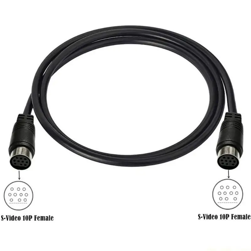 F62C S-Video Cable for TV VCR DVD Camcorders Video Cards Mini Din 10Pin Female