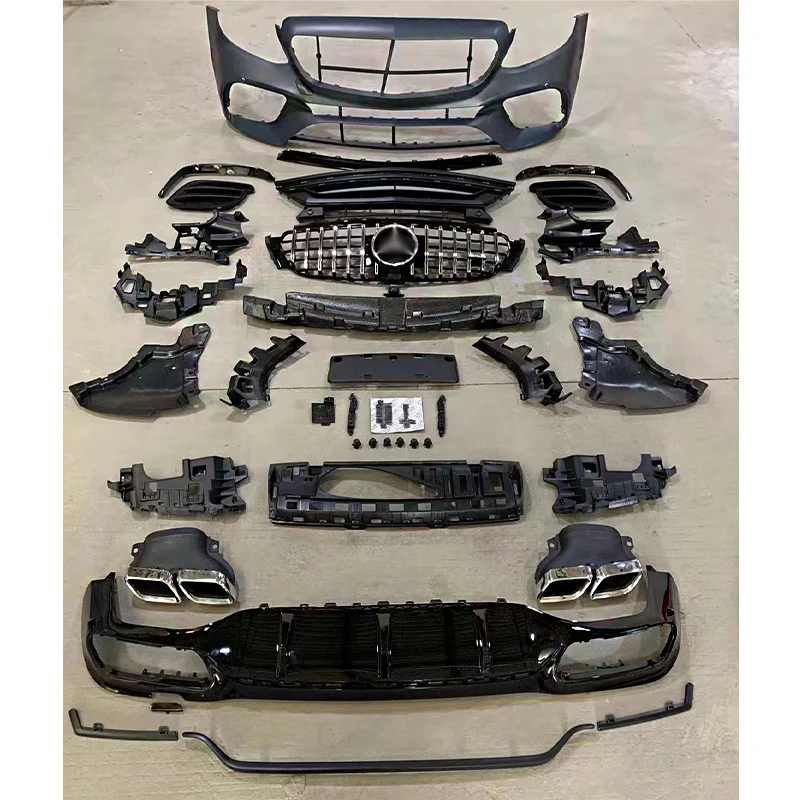 E63s AMG style car body kit for Mercedess Benzs E-class include front bumper assembly GT grille tail lip tail throat