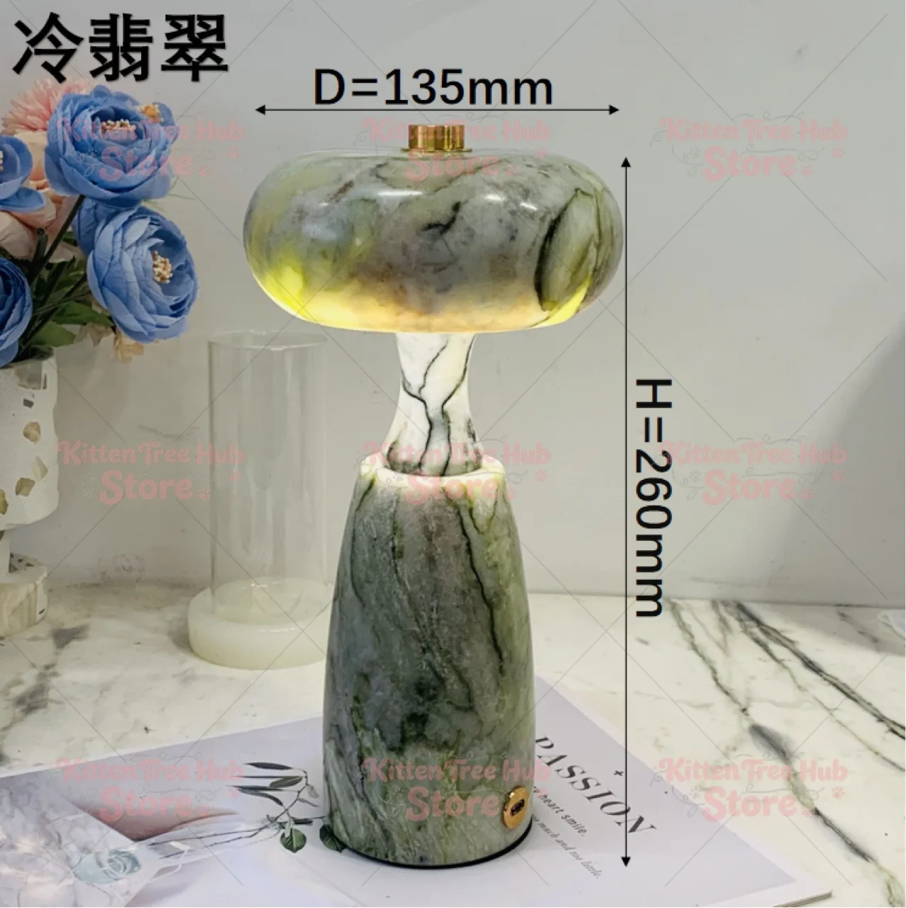 Creative and simple rechargeable marble desk lamp, living room desktop hotel model room,