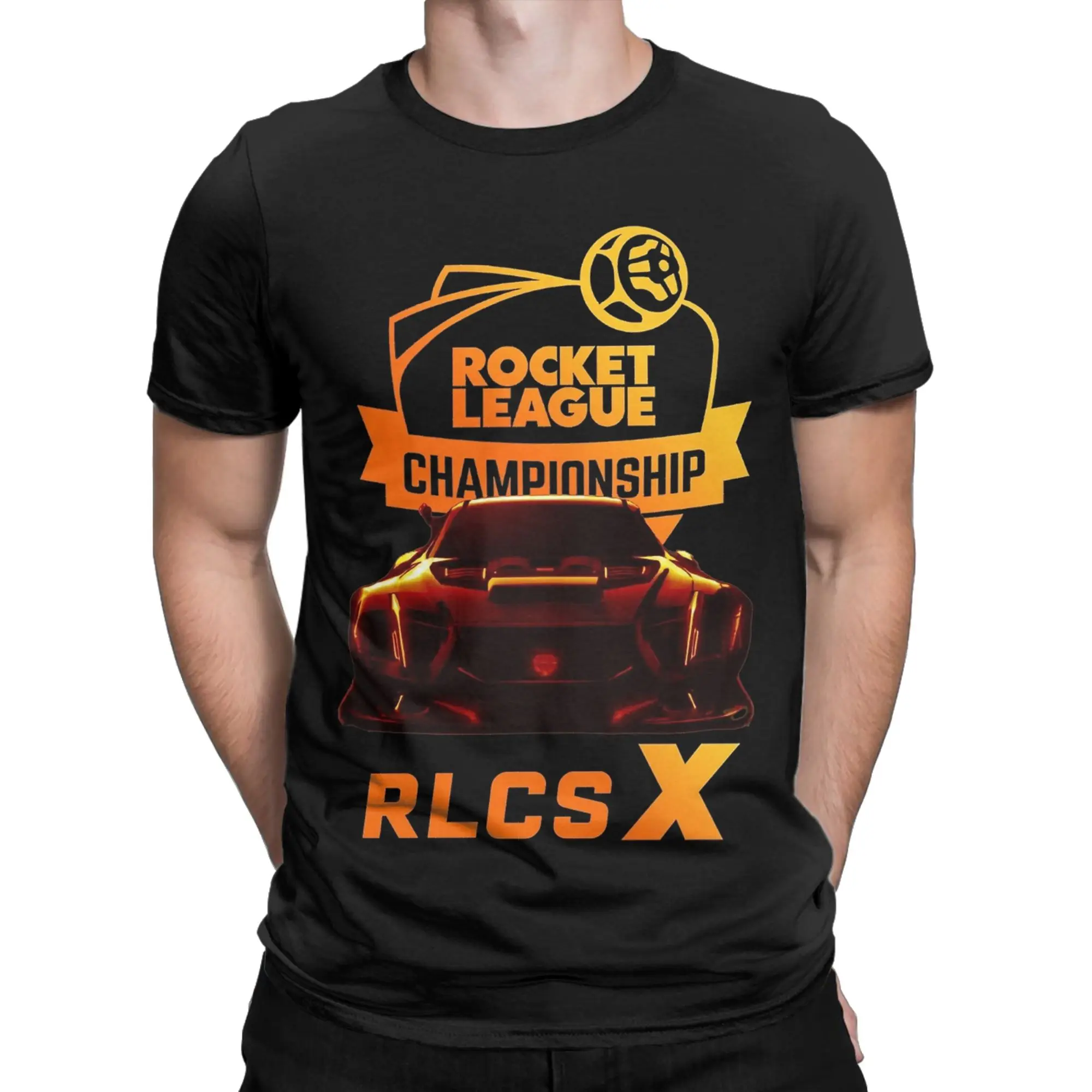 Rlcs Rocket League T-Shirts Men  Vintage Cotton Tees Round Collar Short Sleeve T Shirt Classic Clothing