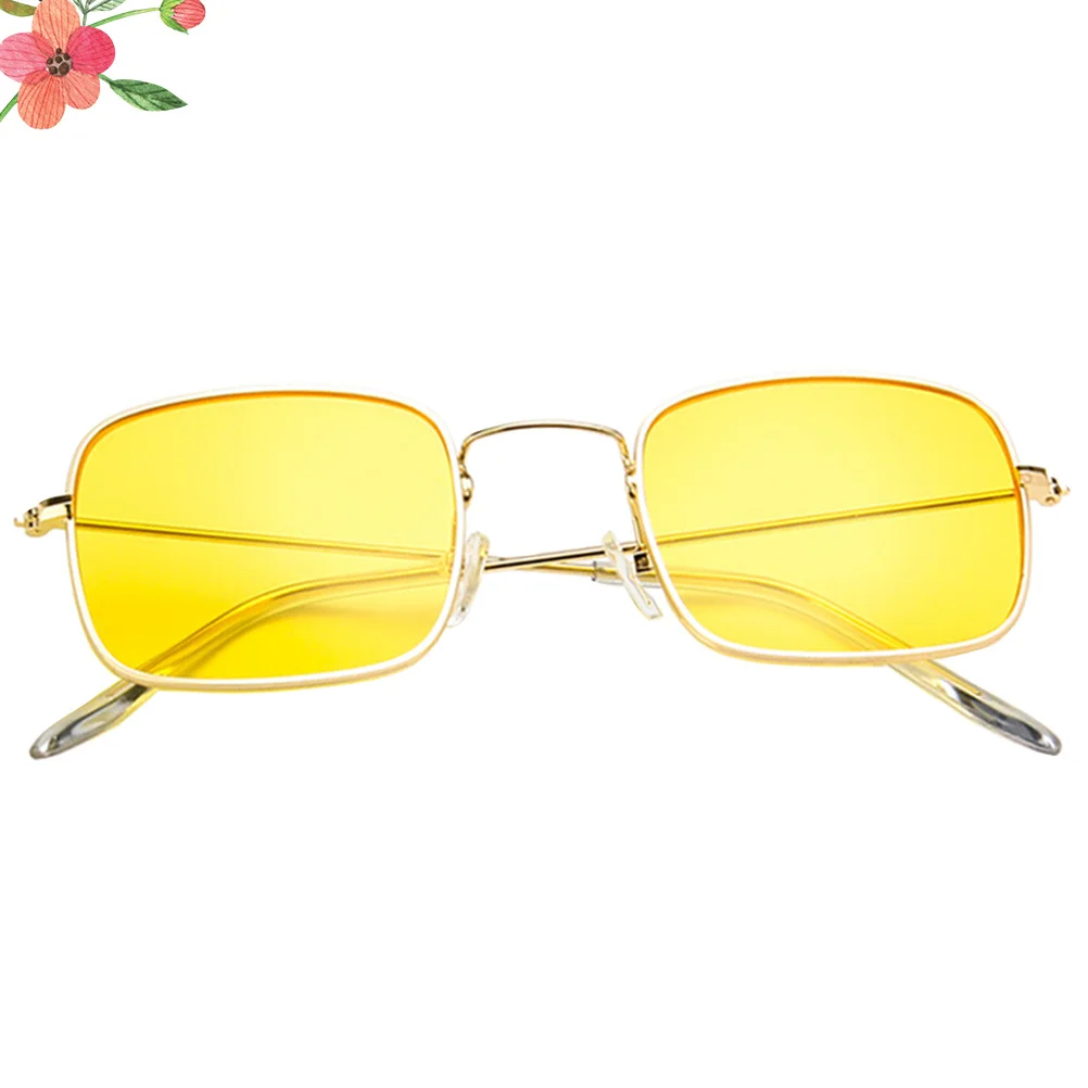 

Yellow Retro Square Sunglasses for Women Fashionable Lightweight Uv Protection Eyewear Stylish Look Perfect for Party and