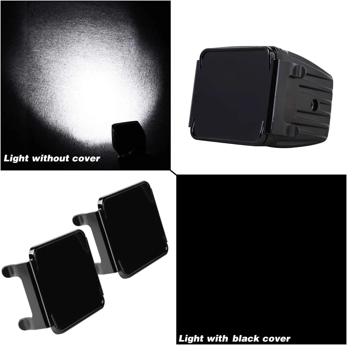 2x 3inch LED Work Light Bar Covers Dust Proof  Protective Amber/Black/Red/Green/Blue/Clear for 3x3\