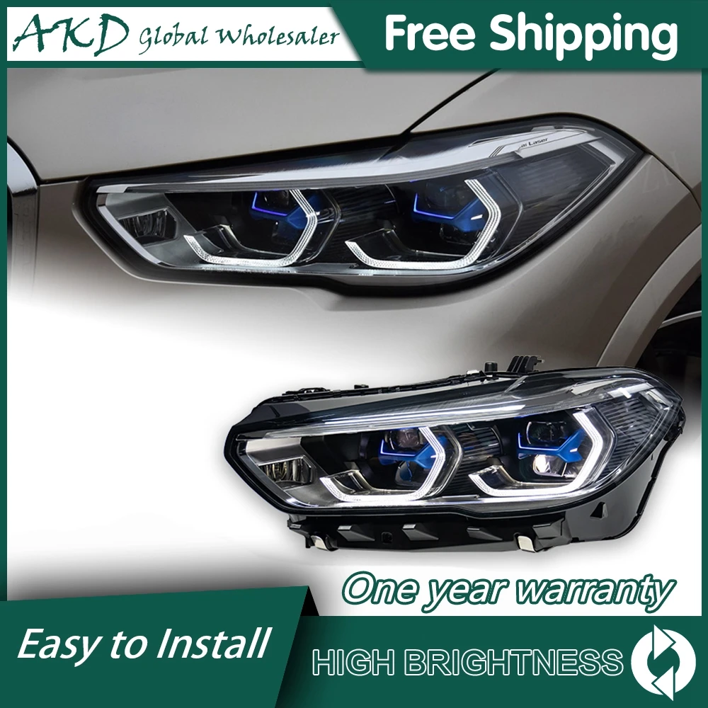 Car For BMW X5 G05 2019-2022 G06 Headlights DRL Hella 12V H7 LED Bi Xenon Bulb Fog Lights AKD Car Decoration Accessory Head Lamp