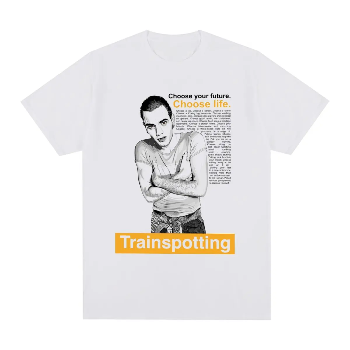 Trainspotting Choose Life Design British popular Vintage T-shirt Cotton Men T shirt New Tee Tshirt Womens Tops