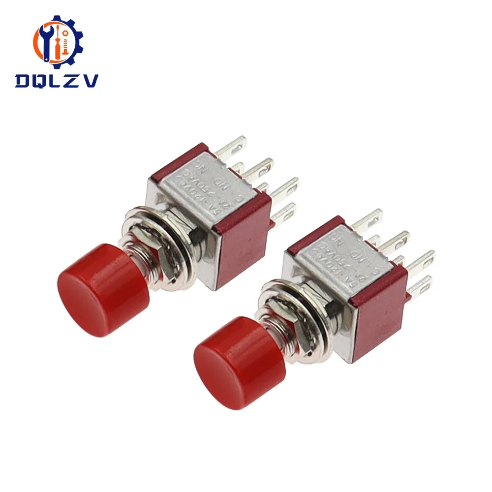 High Quality 6mm 3/6Pin 2 Position Mini Momentary Automatic return Push Button Switchl ON OFF 5A125V/2A250V Toggle Switch