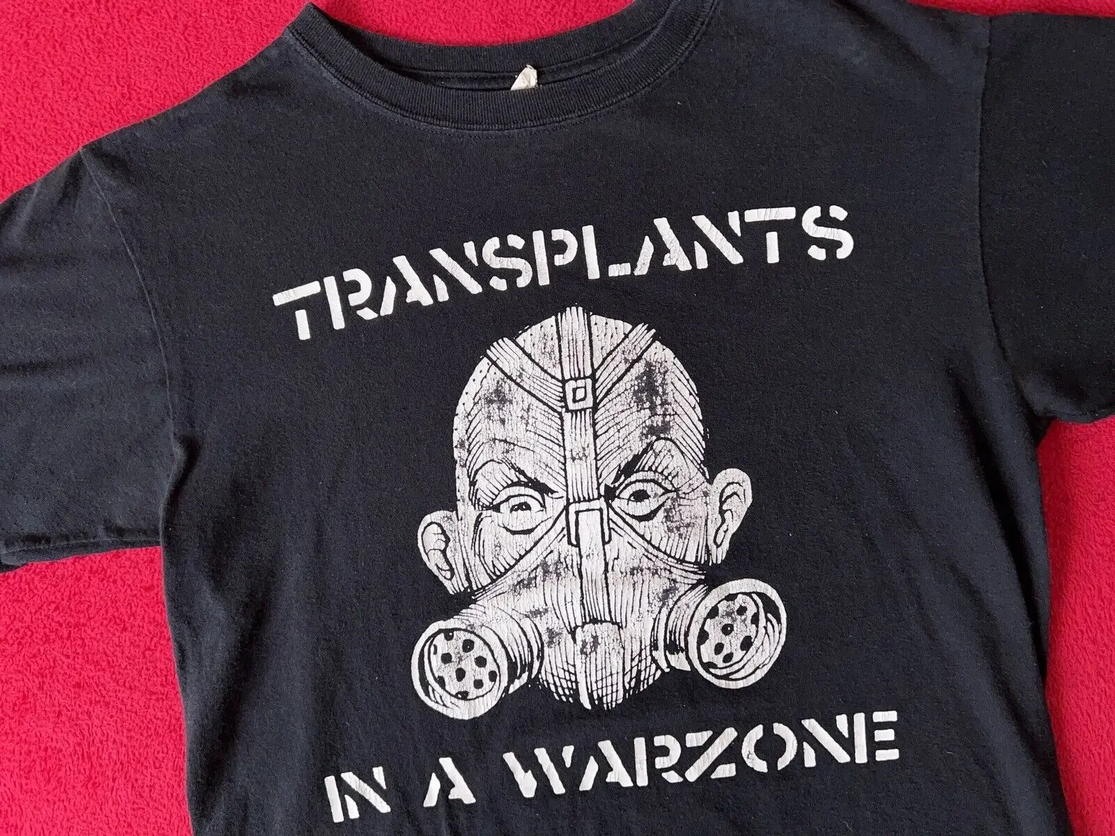 Medium Vintage Transplants In A Warzone Gas Mask Black Band T Shirt