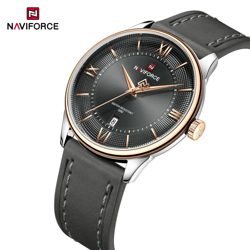 

NAVIFORCE Brand Men's Watches Luxury Fashion Stainless Steel Quartz Chronograph Alarm Wristwatch for Male Water Resistant Sport