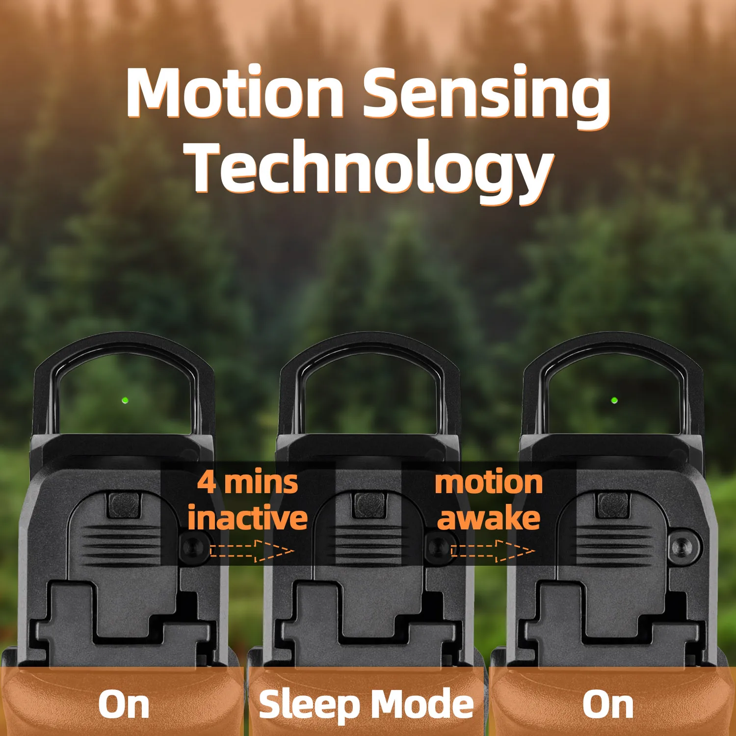 HHC-A20G Green Dot Sight RMR Footprint Shake Awake Mini Reflex Sight 2 MOA Reticle 1x24mm Rifle Scope with Picatinny Mount