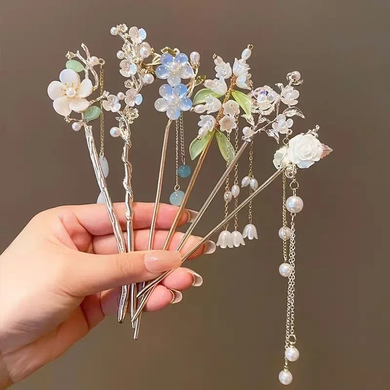 

New Chinese Ancient Style Hair Accessories Tassel Hairpins Ancient Costume Hairpins Hair Buns Hanfu Qipao Hairpins Accessories