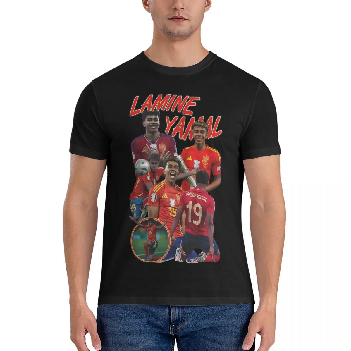 Wonderkid T-Shirts for Men Lamine Yamal Amazing Cotton Tees Crewneck Short Sleeve T Shirt Gift Idea Clothing