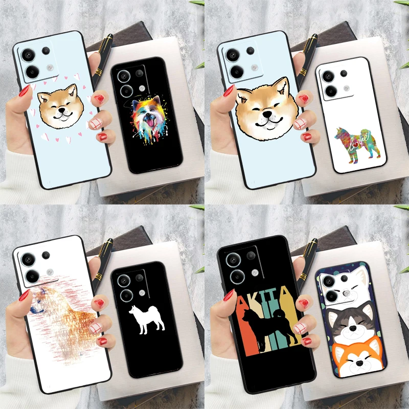 Animal Cute Dog Akita Case For Xiaomi Redmi Note 14 12 11 9 10 13 Pro 9S 10S 11S 12S Redmi 13C 10C 12C 14C Cover