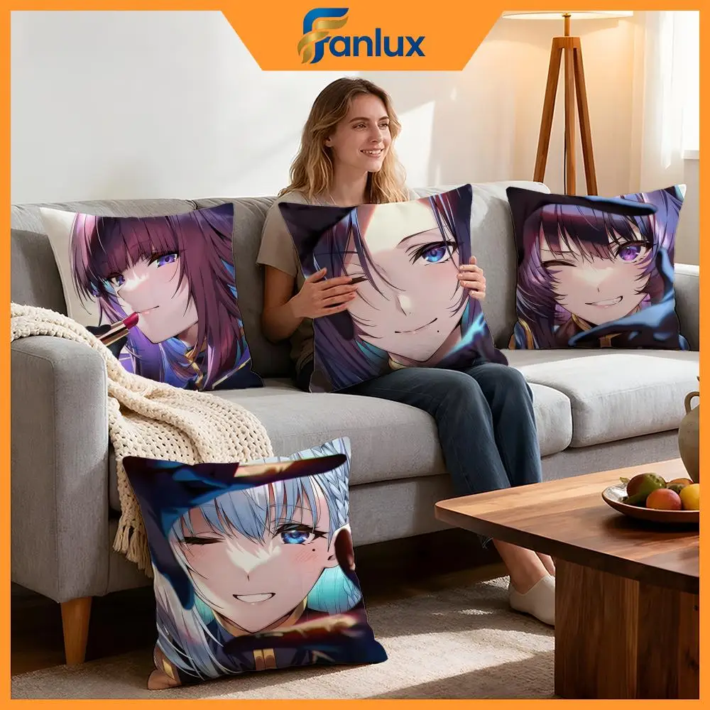 Anime The Eminence in Shadow Cushion Cover 4Pcs Decorative Covers Soft Cushion Case for Sofa Couch Decor 40x40 45x45 Pillowcases
