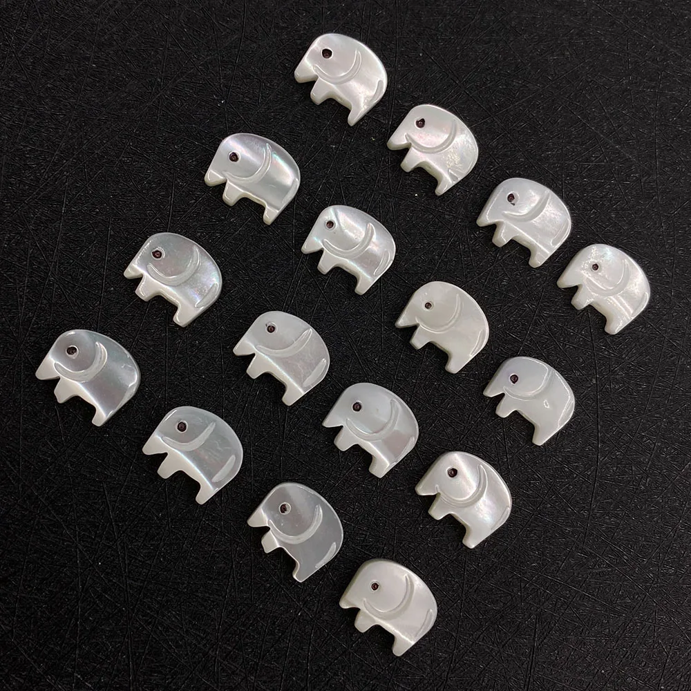 Natural Freshwater Shell Beads Animal Shape White Mother Of Pearl Shell Elephant Shape Charm DIY Necklace Bracelet Supplies Gift