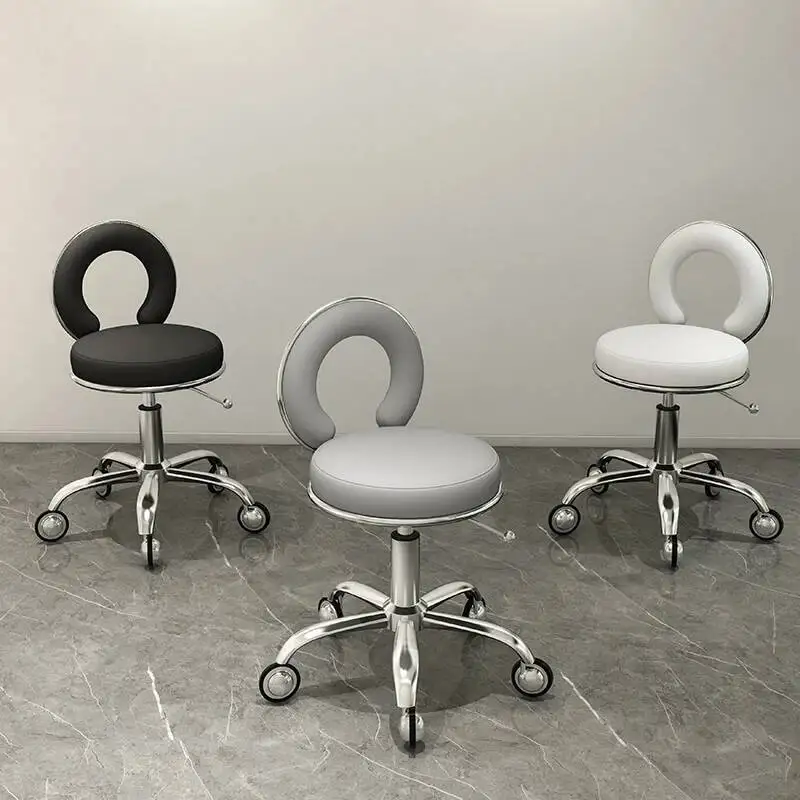 

Rotating Lifting Stool Backrest Chair Manicure Barbershop Professional Barber Chairs Lounge Reception Desks Salon Furniture AA