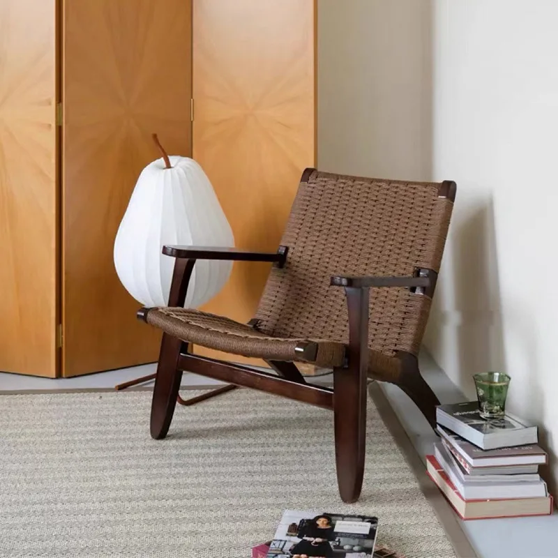 Medieval leisure, reading chair, solid wood sofa chair