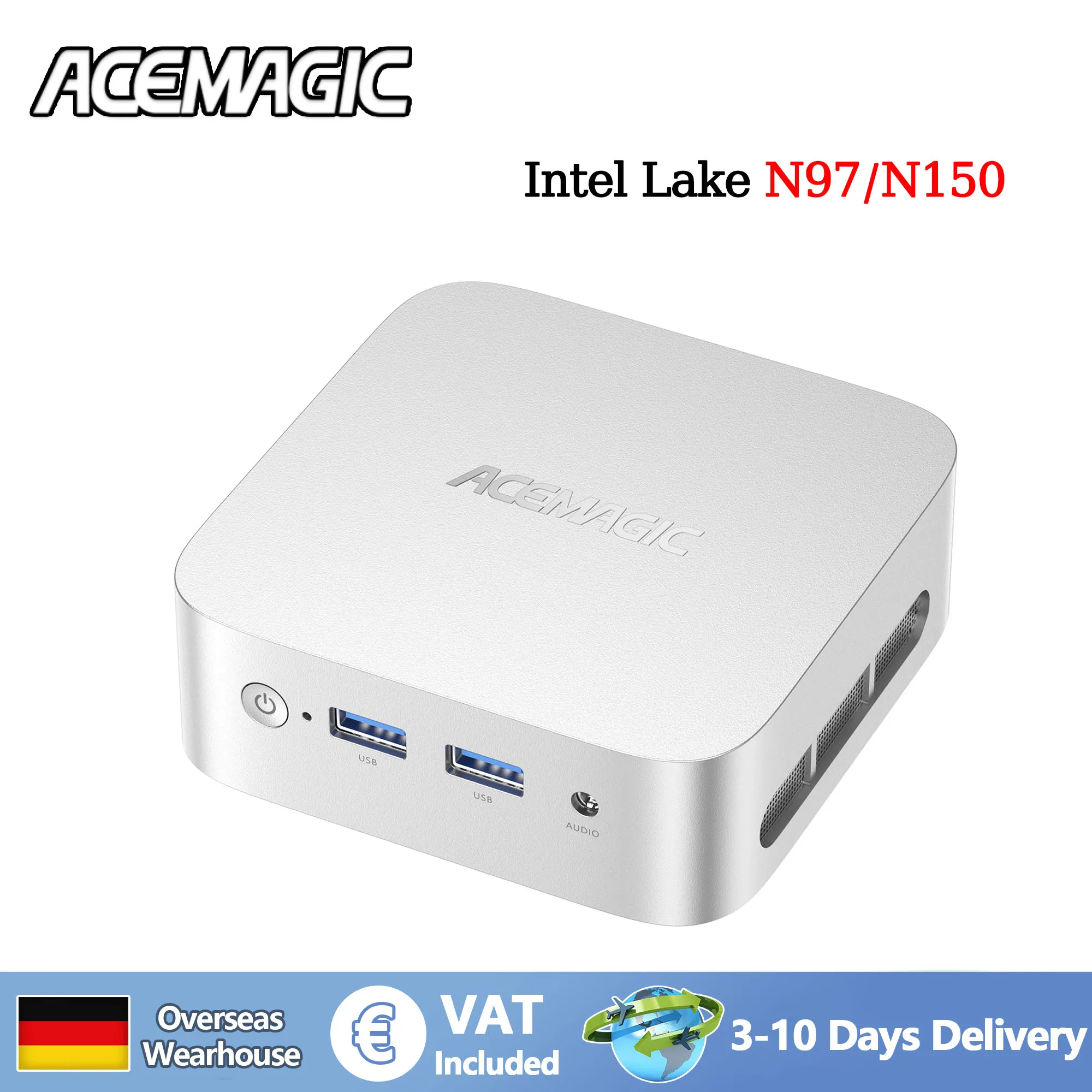 معالج ACEMAGIC V1 MINI PC Intel N97/N150 W11 Pro عامل صغير الشكل كمبيوتر مكتبي يدعم WiFi5/BT4.2 مكتب الأعمال