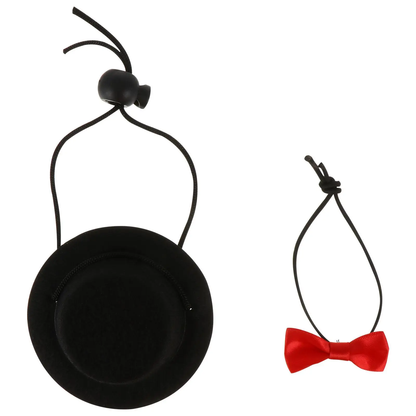 

2PCS Pet Bowtie Valentine Party Supplies Polyester Costume Decorate Dress up Hamster Hat Adjustable Buckle Small Animals Dog