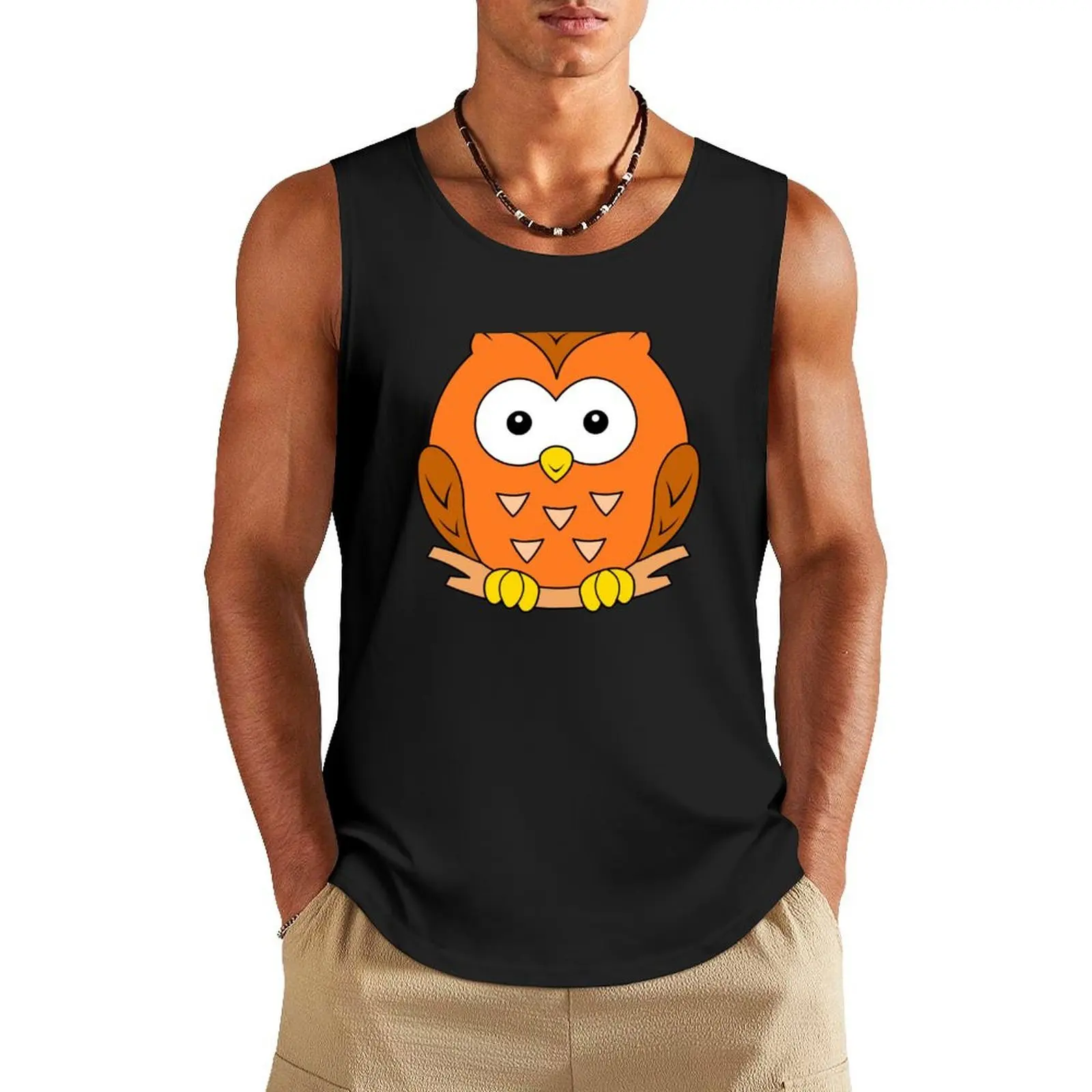 

Baby Owl with Big Eyes Tank Top gym clothes man t-shirt for men basketball clothing gym clothes for man