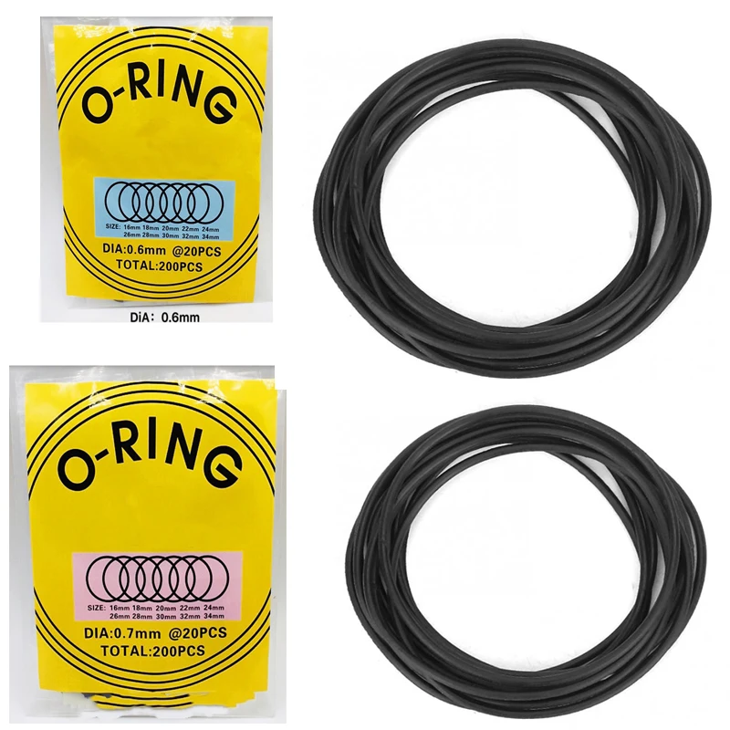 

O-Ring Waterproof Rubber 16mm-34mm Watch Back Cover Gaskets Repairing Replacement Tool for Watchmaker 0.6/0.7mm