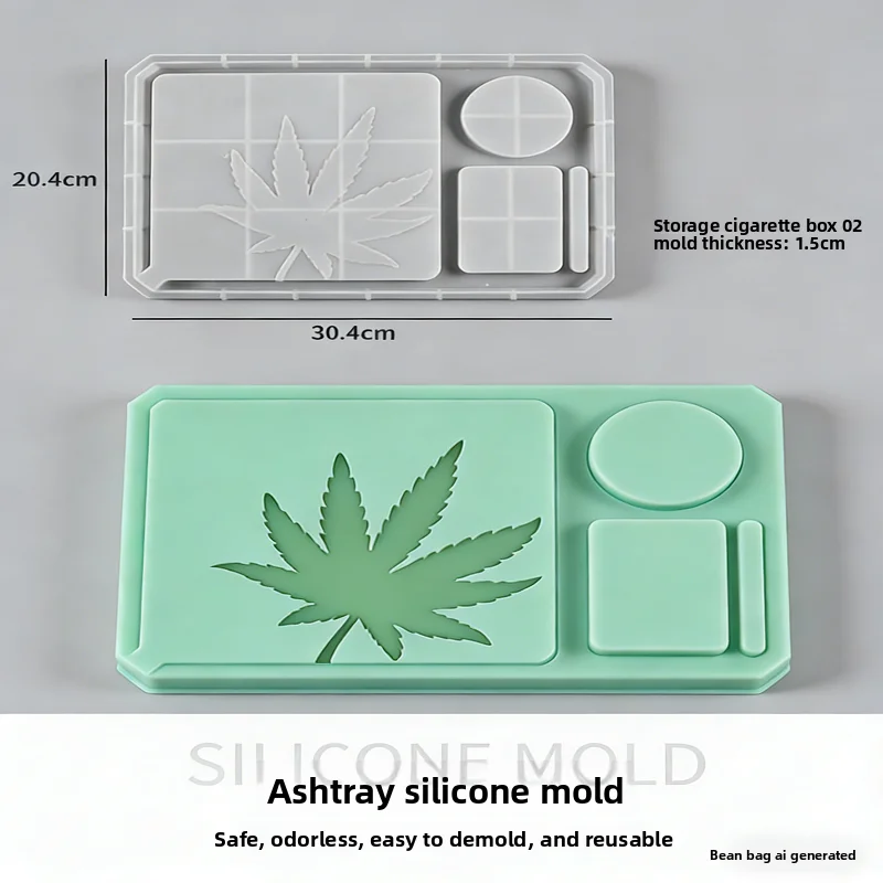 

DIY storage cigarette box tray made of silicone mold and epoxy resin suitable for tray storage