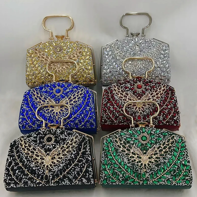 2023 Women\'s Rhineston handbag Women\'s evening dress bag Wedding banquet handbag Bride diamond wallet Luxury party