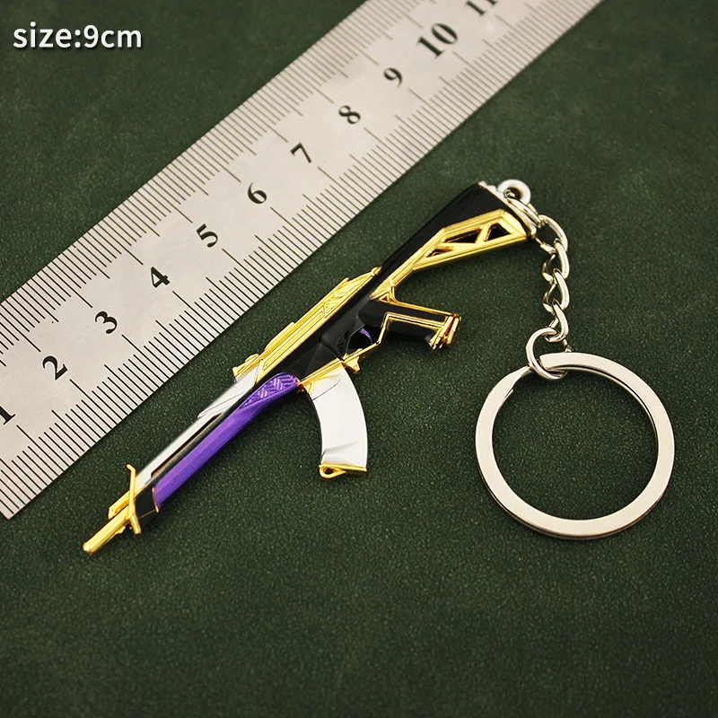 Hot Valorant Weapon Keychain Melee Reaver Prime Karambit Vandal Metal M4 Alloy Model Game Peripheral Samurai Sword Toys for Boys