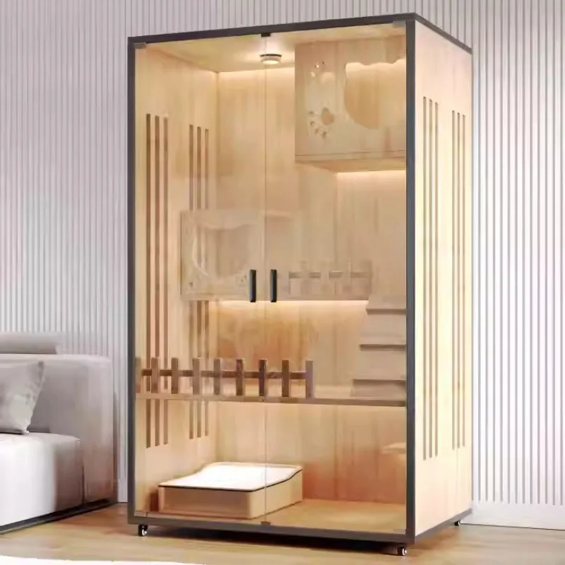 Multi-storey cat villa luxury wooden cat house environmentally friendly breathable pet house