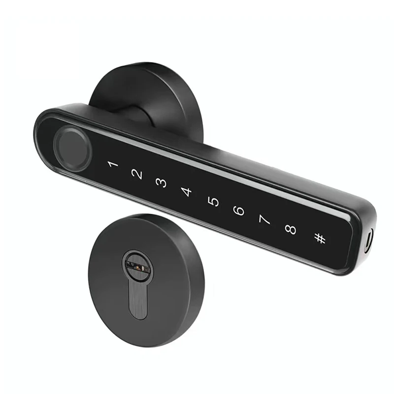 Usb Emergency Charging Interface Smart Lock with Fingerprint Sensor Password Fingerprint Door Lock