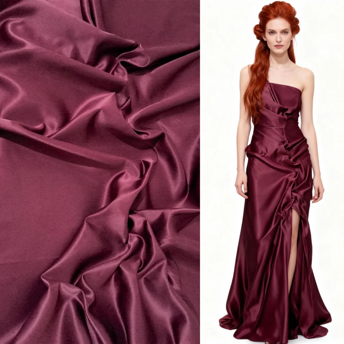 

Angola Red Matte Satin Women's Dress Butterfly Wedding Celebration Wedding Background Decoration Handmade DIY Fabric