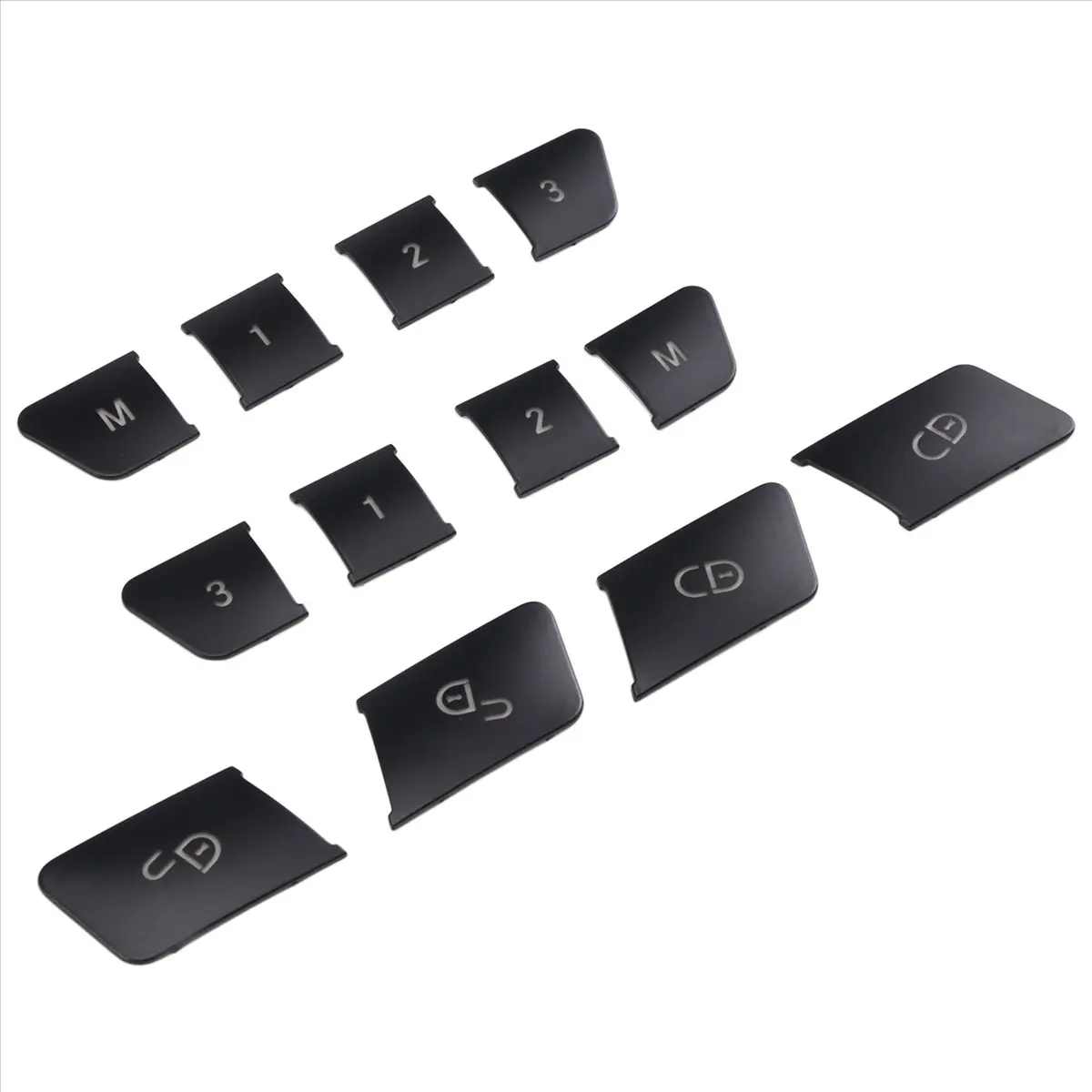 L96A 12Pcs Car Door Seat Memory Lock Switch Buttons Stickers Cover Trim for Mercedes Benz a B C E Class CLA GLA GLE GL GLS ML