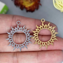 3pcs Flame Sun Stainless Steel Charms Pendant Jewelry Making Trendy Necklace Earrings Sun Symbol Planet Pendant diy Accessories