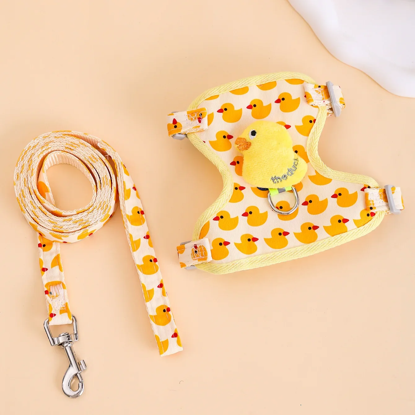 Cat Leash Cute Little Yellow Duck Anti-breakaway Vest Style Adjustable Pet Harness