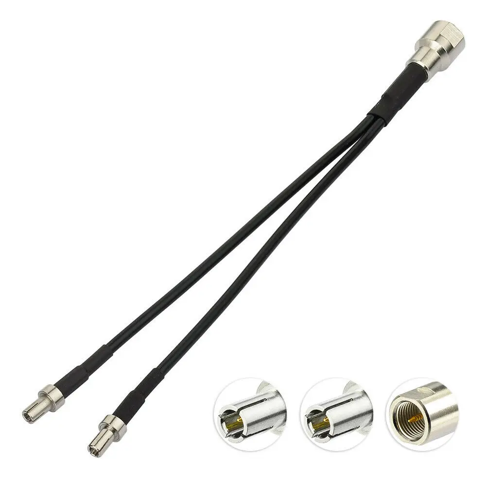 Eightwood FME Male to Dual TS9 Splitter Adapter Antenna Cable 20cm Y Type for 4G LTE Router USB Modem MiFi Hotspots Verizon