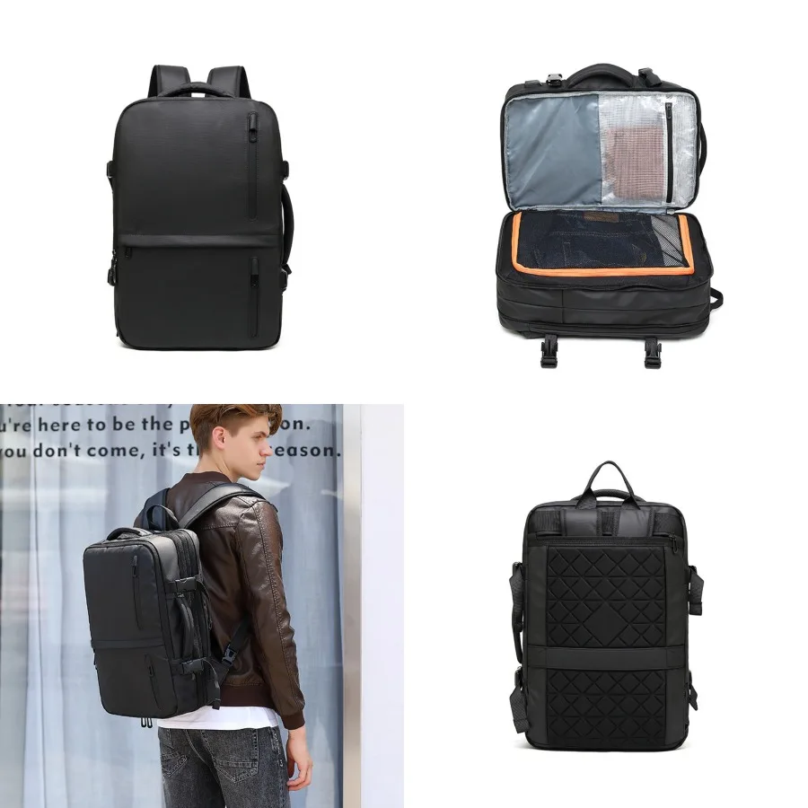 

【Новый стиль】Мужской рюкзак. Многофункциональный рюкзак большой вместимости. Корейская водонепроницаемая деловая сумка из ткани Оксфорд. Сумка для влажных и сухих вещей.