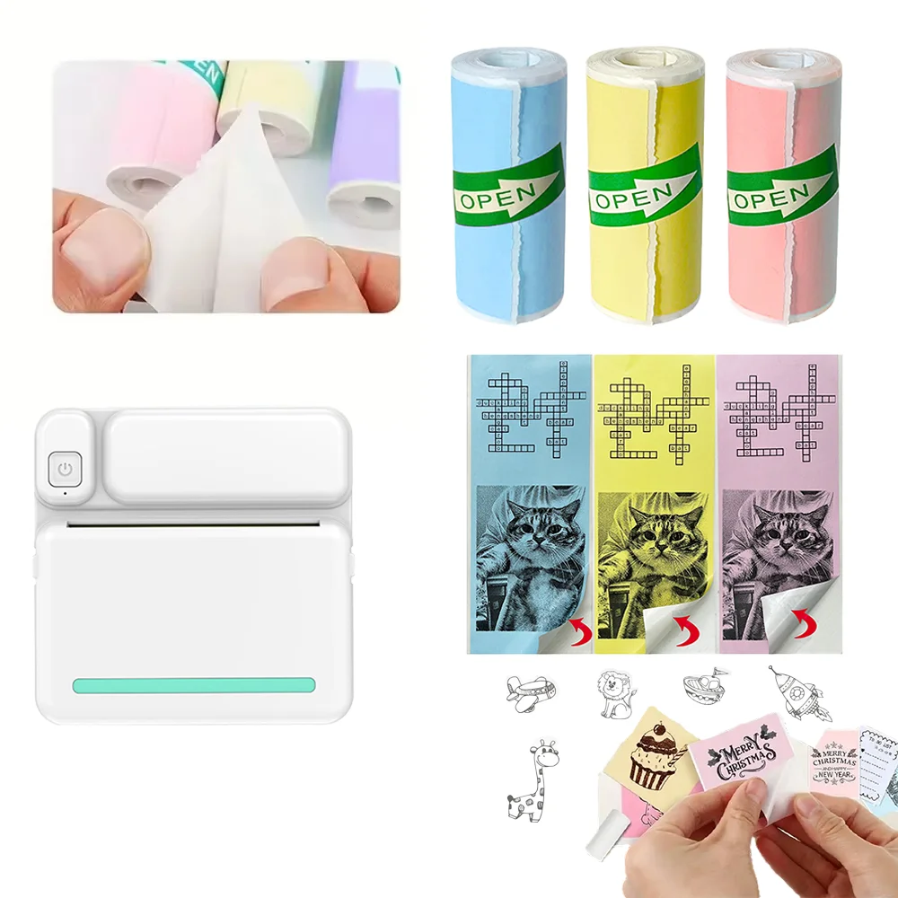 3 Rolls of Mini Printer Paper, Thermal Paper, Printable Stickers for Pocket Thermal Printers for Notes Photos Stickers scrapbook