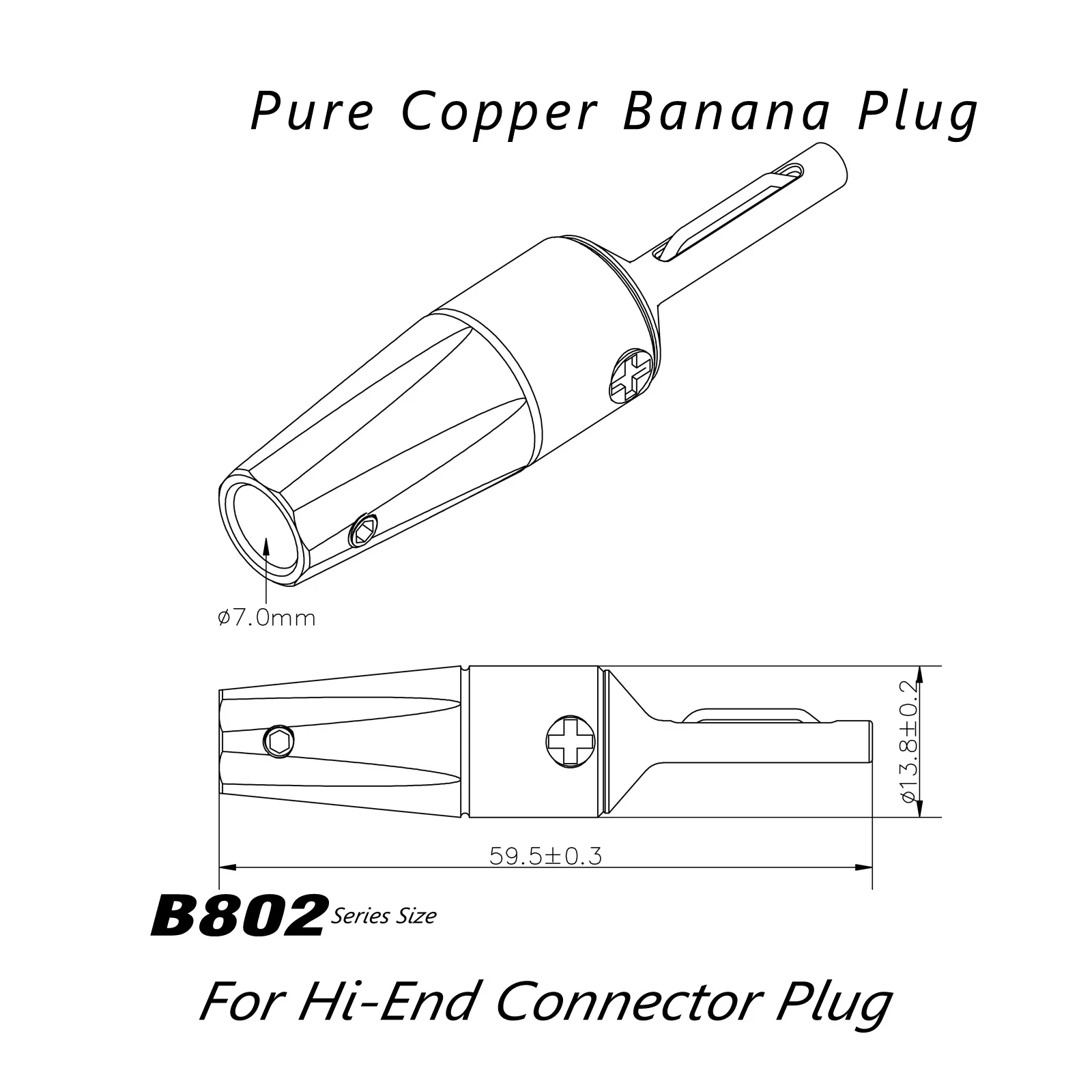 4mm Spring Type Pure Copper Banana Plugs Monosaudio B802 HiFi Gold Plated/Rhodium-plated Banana Connector for DIY Speaker Cables