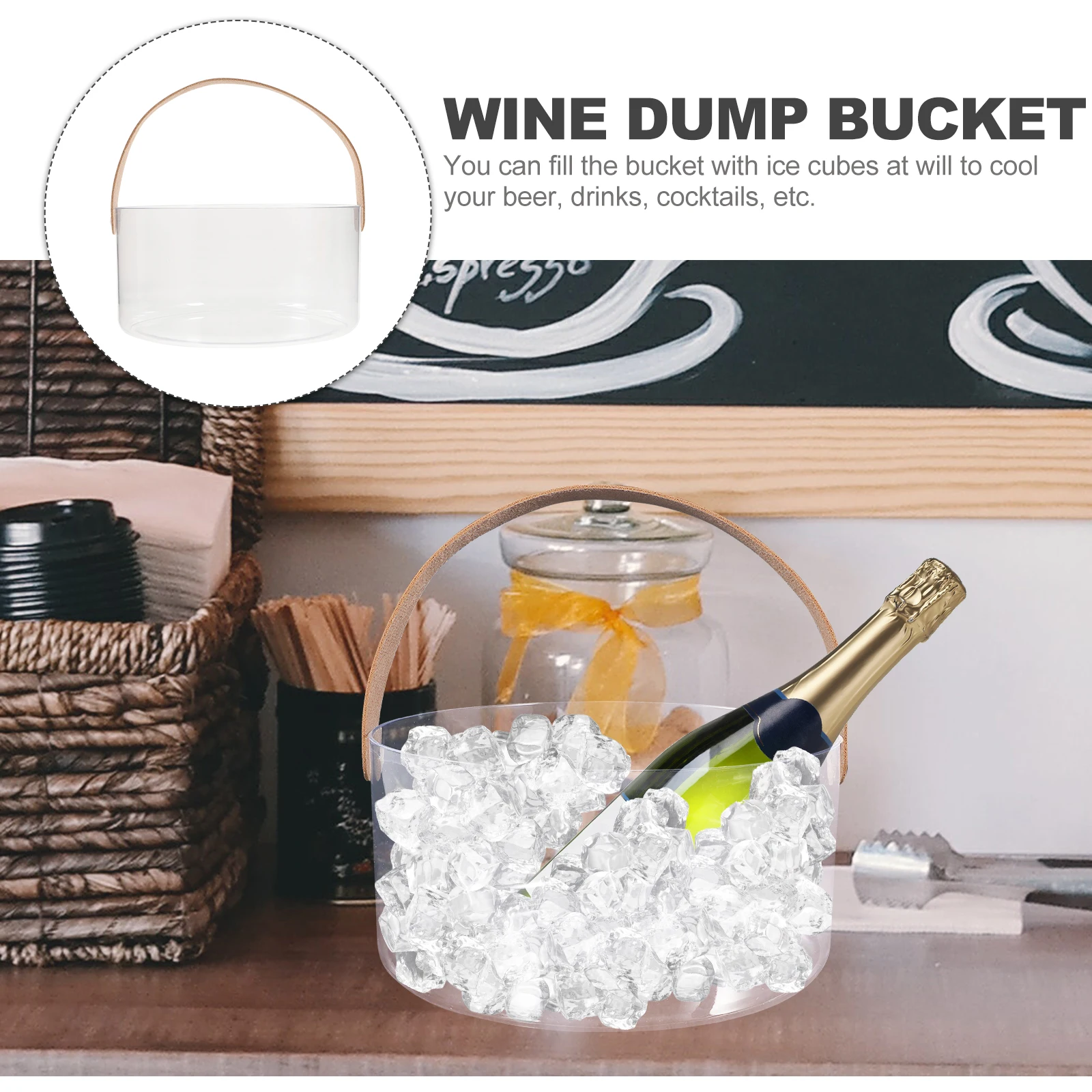 

1pcs Portable Ice Wine Bucket Plastic Beer Storage Barrel Handle Party Bar Ktv Home Use Multi-Functional Cube Holder Cool Drinks