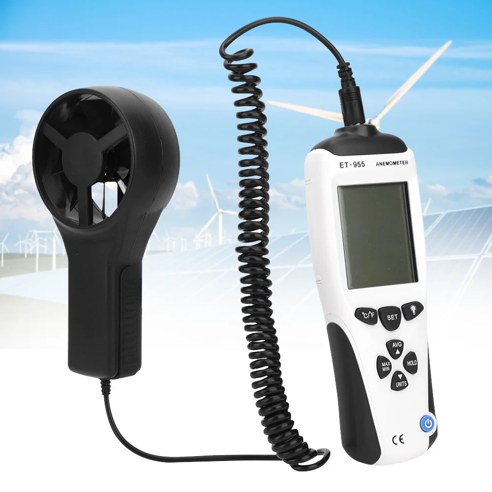 

ET-955 Digital Anemometer Professional Handheld Thermometer Wind Speed Meter 0.3m/S - 45.0m/S