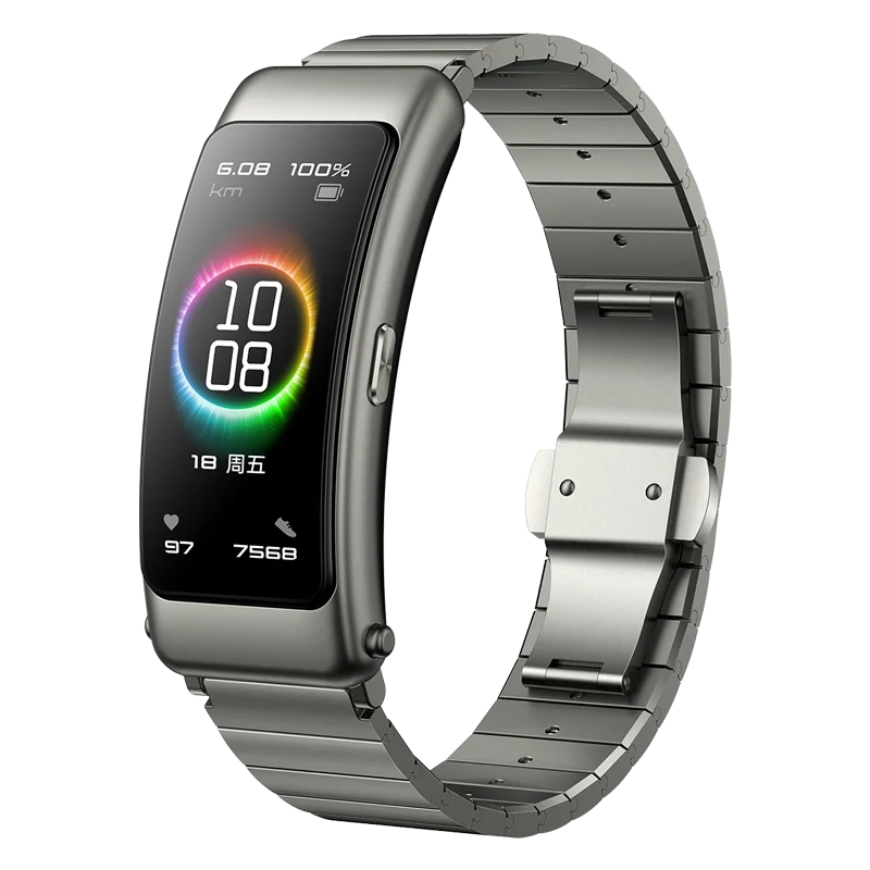 ใช้ Huawei TalkBand B6 Talk band สายรัดข้อมืออัจฉริยะสายรัดข้อมือกีฬาบลูทูธแบบสัมผัสหน้าจอ AMOLED สายรัดหูฟังโทรศัพท์