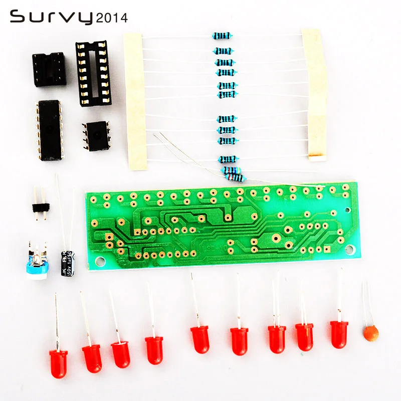 NE555 + CD4017 Practice Learing Kits LED Light Chaser Sequencer Follower Scroller Module electronic DIY Kit For Arduino