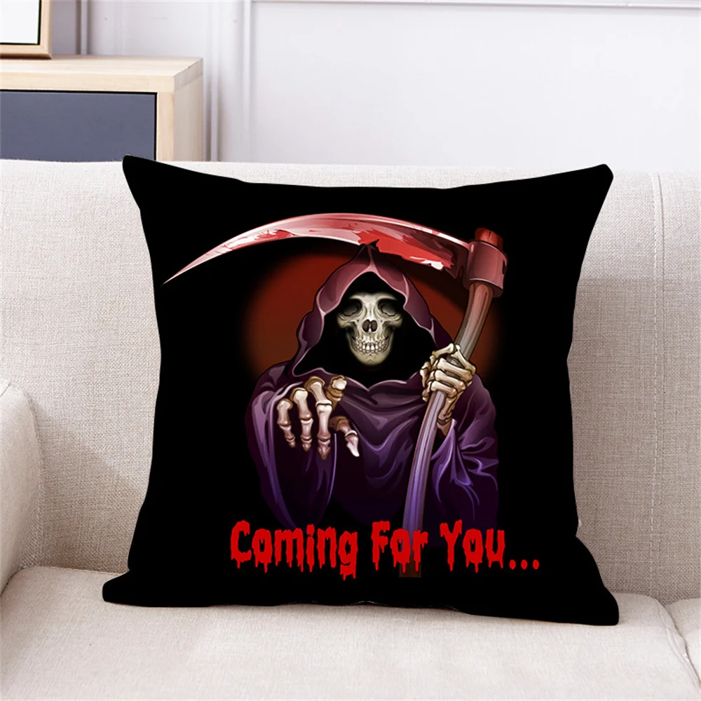 Halloween Zombie Cemetery Pillow Case Red Spider Black Cat Death Home Sofa Pillow Set Bedroom Cushion Holiday Decoration