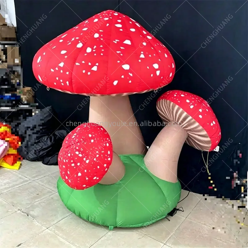 Giant Inflatable Mushroom Lamp, Alice Wonderland Decor for Fairy Tale Garden Party, Outdoor Stage & Themed Events