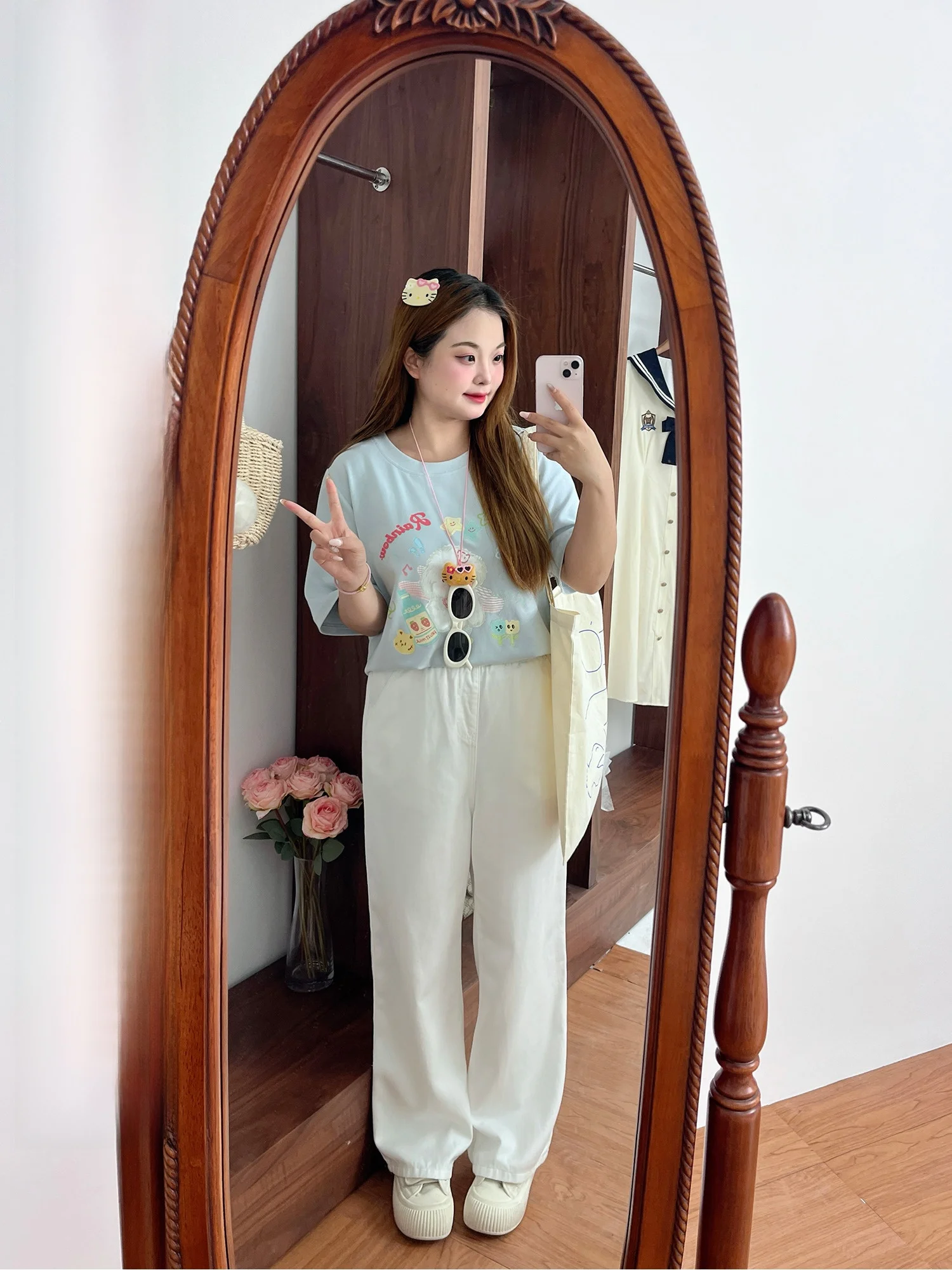 

Ультра удобные прямые джинсы больших размеров, женский модный комплект, оригинальный чистый качественный белый универсальный утягивающий комплект для похудения