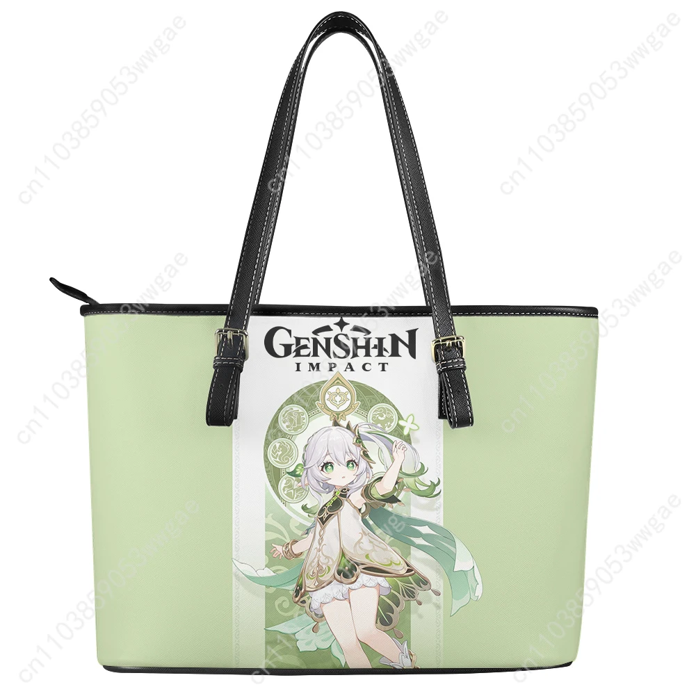 Genshin Nahida Handbag Womens Mens Vintage Personalized Tote Bag Shoulder Bag Business Leather Purse Travel Customized Bag Gift
