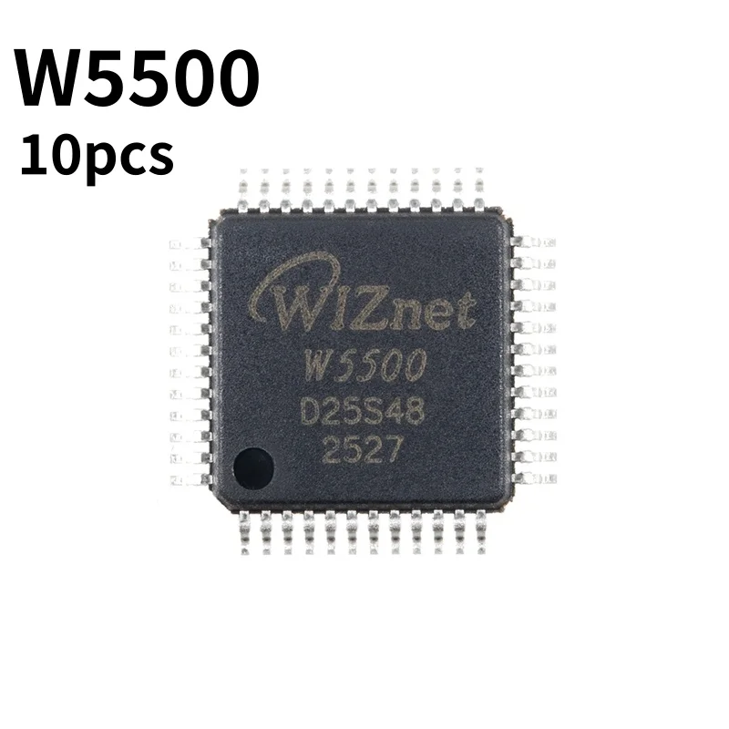 5 pieces of original and genuine W5500 LQFP48 microcontroller chips, hard-wired TCP/IP embedded Ethernet controller